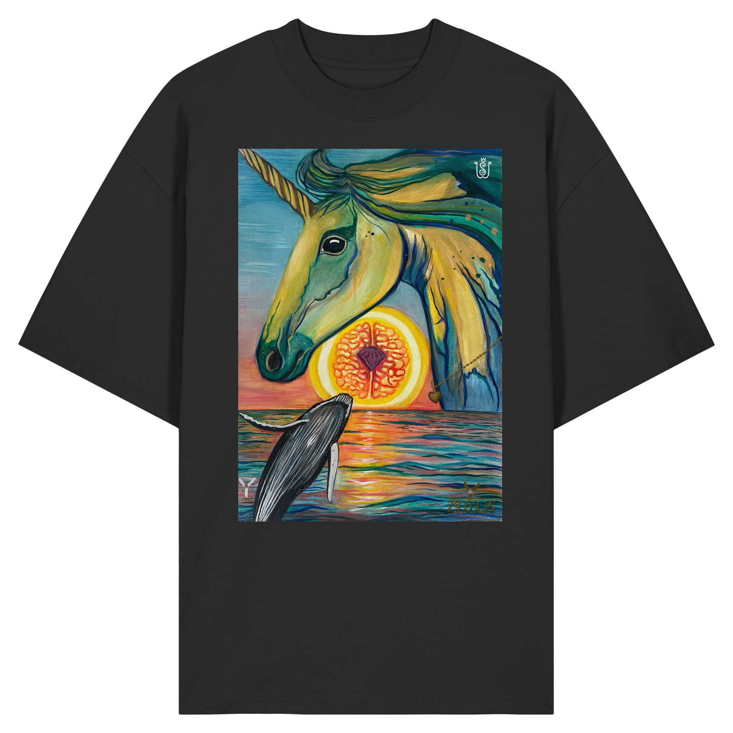 Blaupause-Einhorn - Organic Oversize Shirt