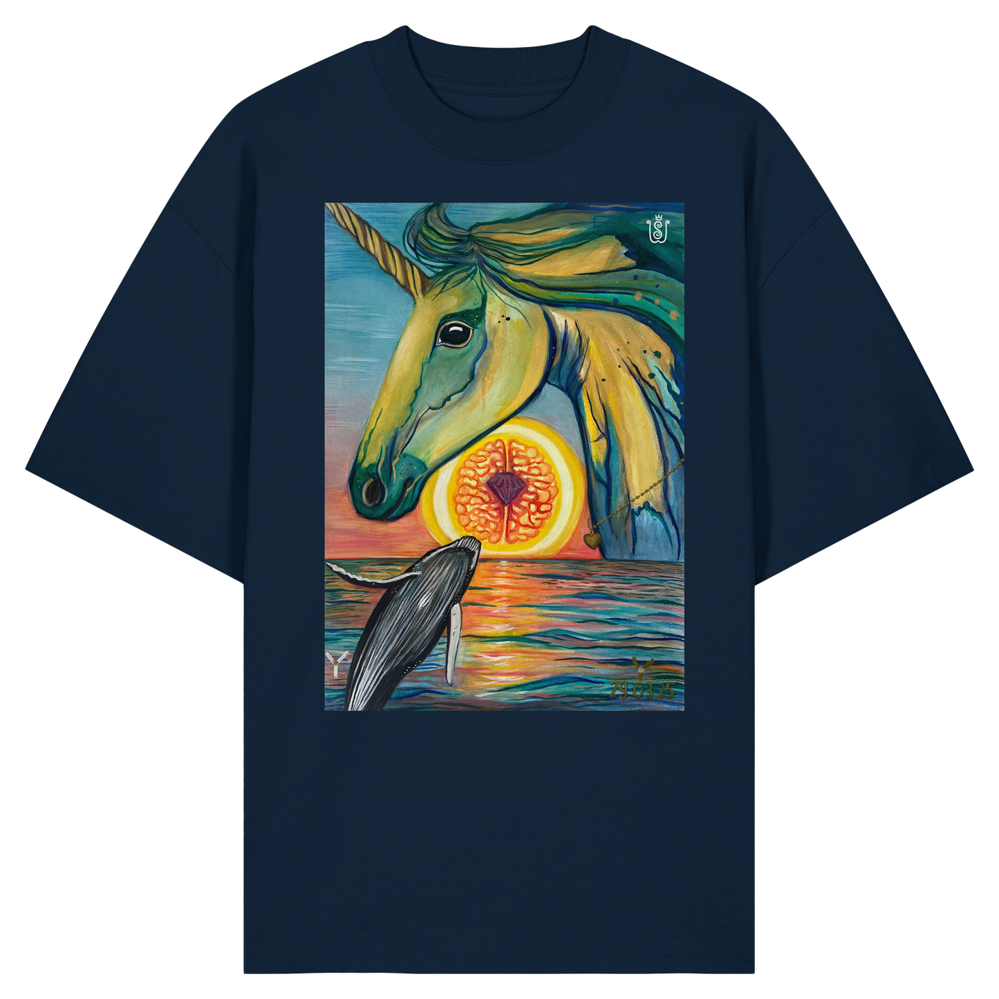 Blaupause-Einhorn - Organic Oversize Shirt