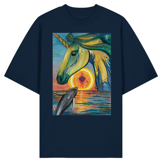 Blaupause-Einhorn - Organic Oversize Shirt